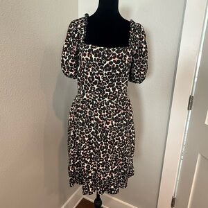 Who What Wear Animal Print Midi Dress